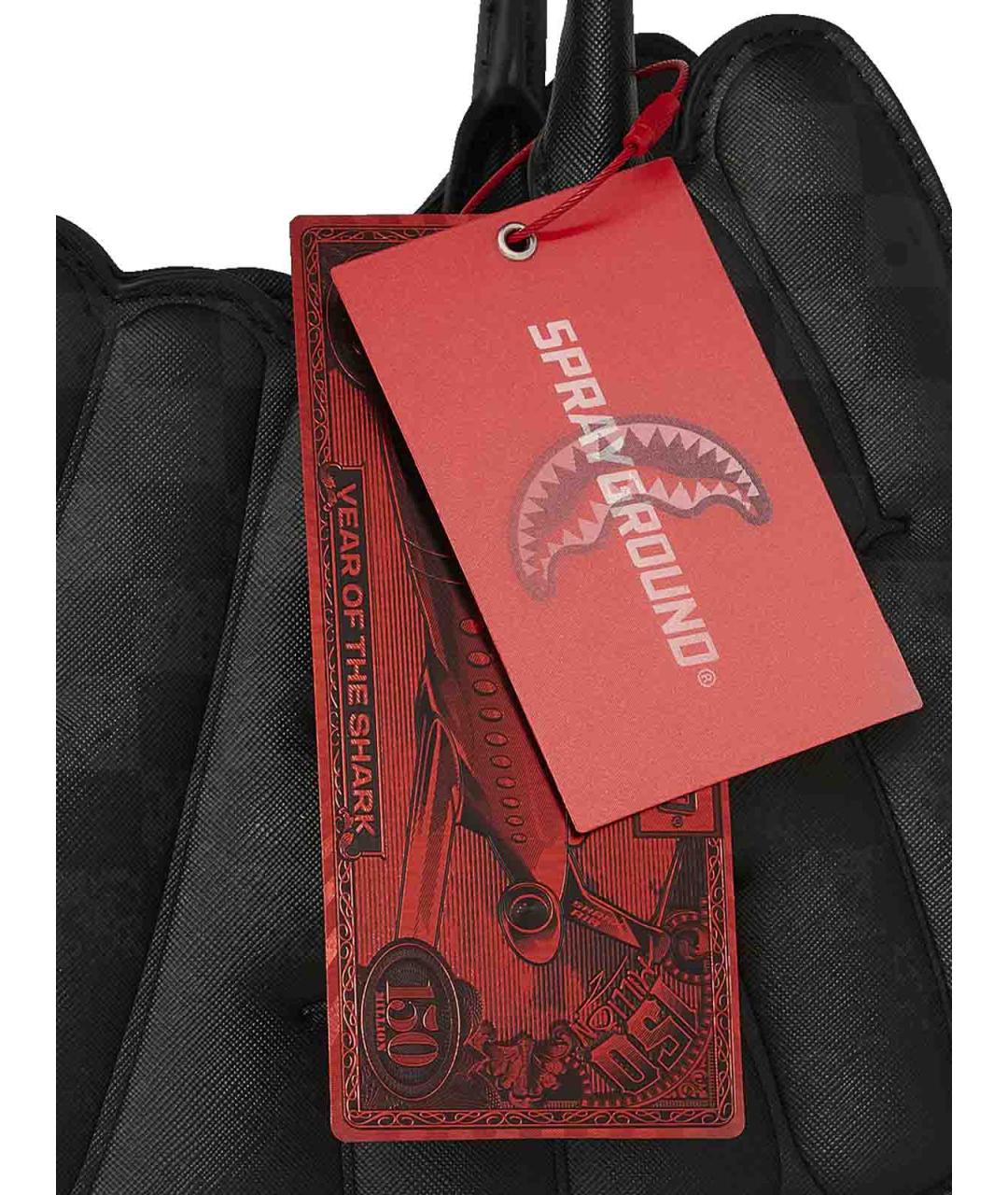 SPRAYGROUND Черная сумка с короткими ручками из искусственной кожи, фото 6