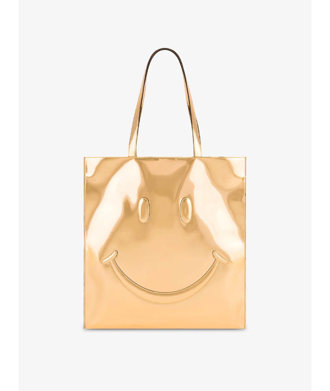 MOSCHINO Золотая сумка тоут из искусственной кожи, фото 3
