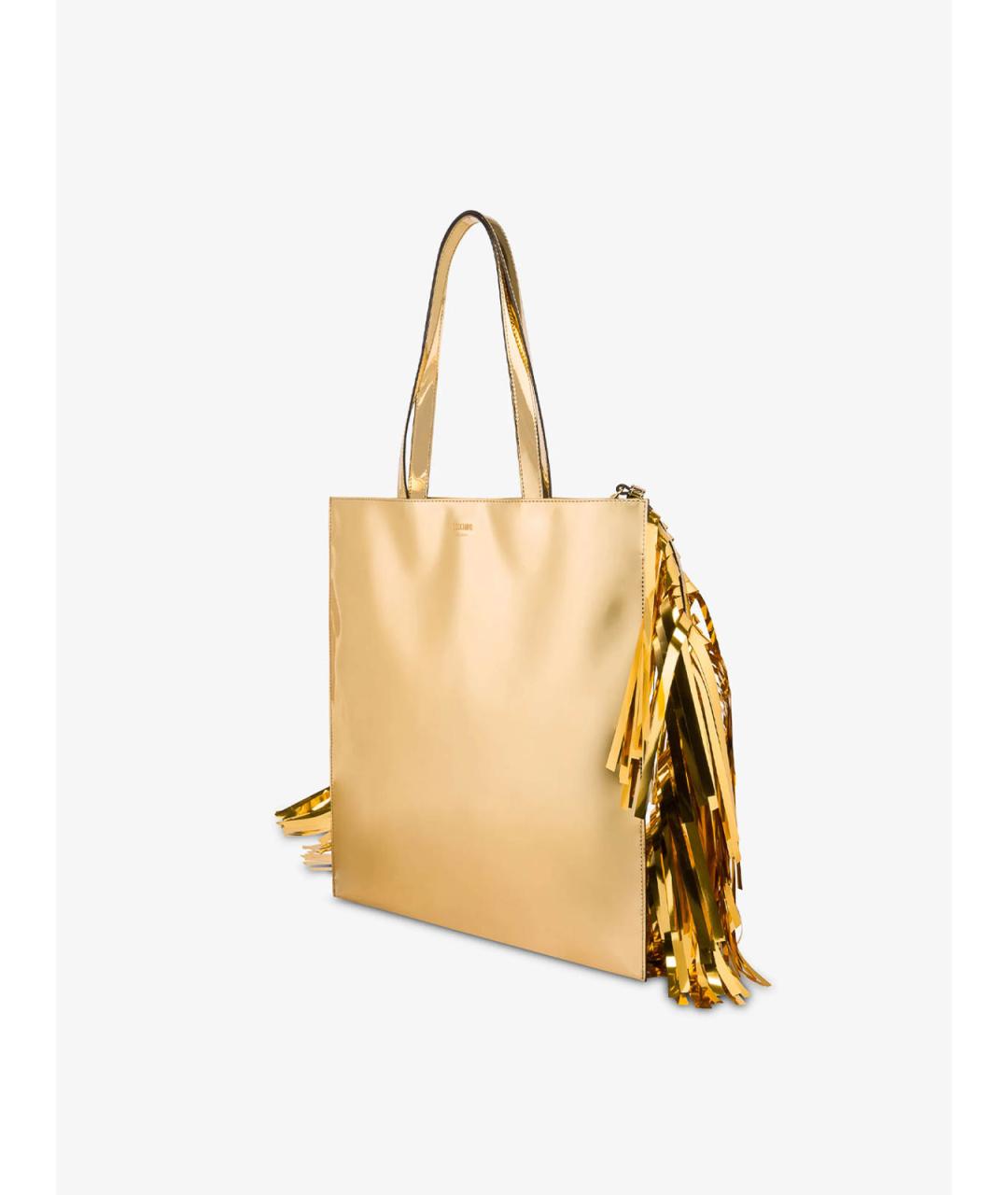 MOSCHINO Золотая сумка тоут из искусственной кожи, фото 5
