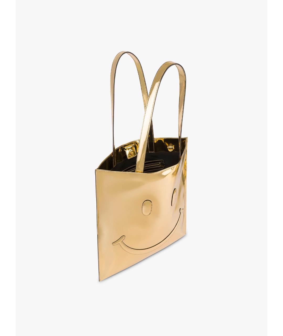 MOSCHINO Золотая сумка тоут из искусственной кожи, фото 2