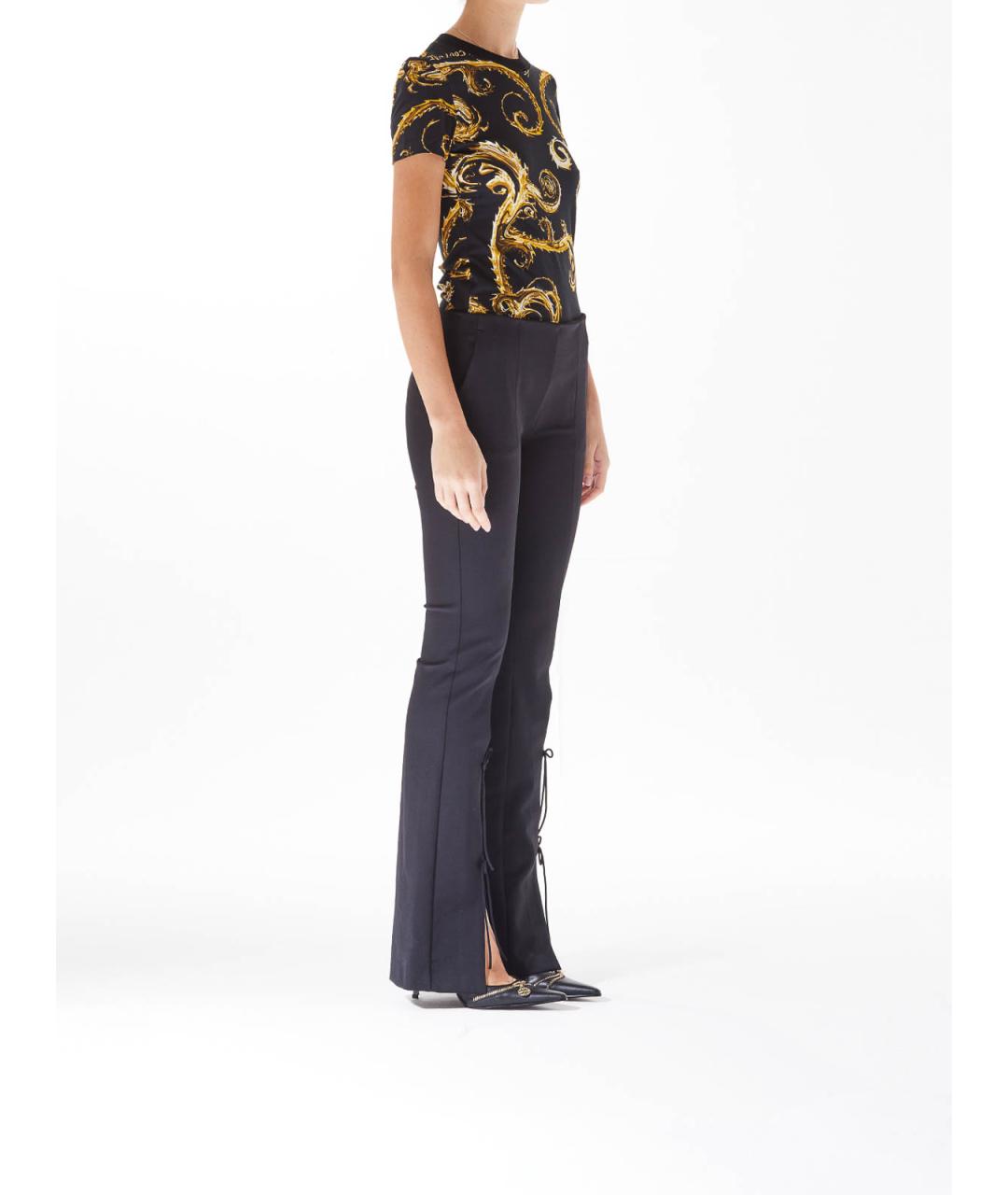 VERSACE JEANS COUTURE Черные полиамидовые брюки широкие, фото 3