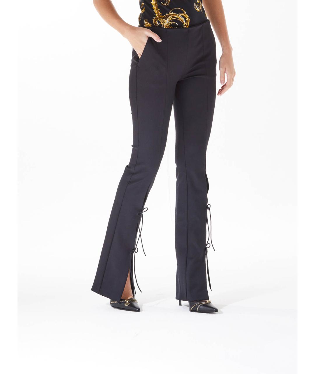 VERSACE JEANS COUTURE Черные полиамидовые брюки широкие, фото 5