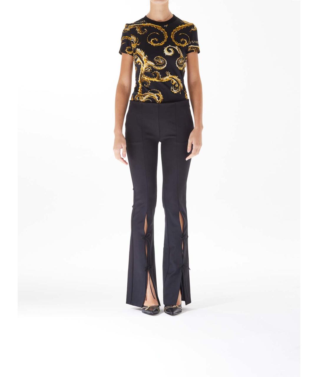 VERSACE JEANS COUTURE Черные полиамидовые брюки широкие, фото 2