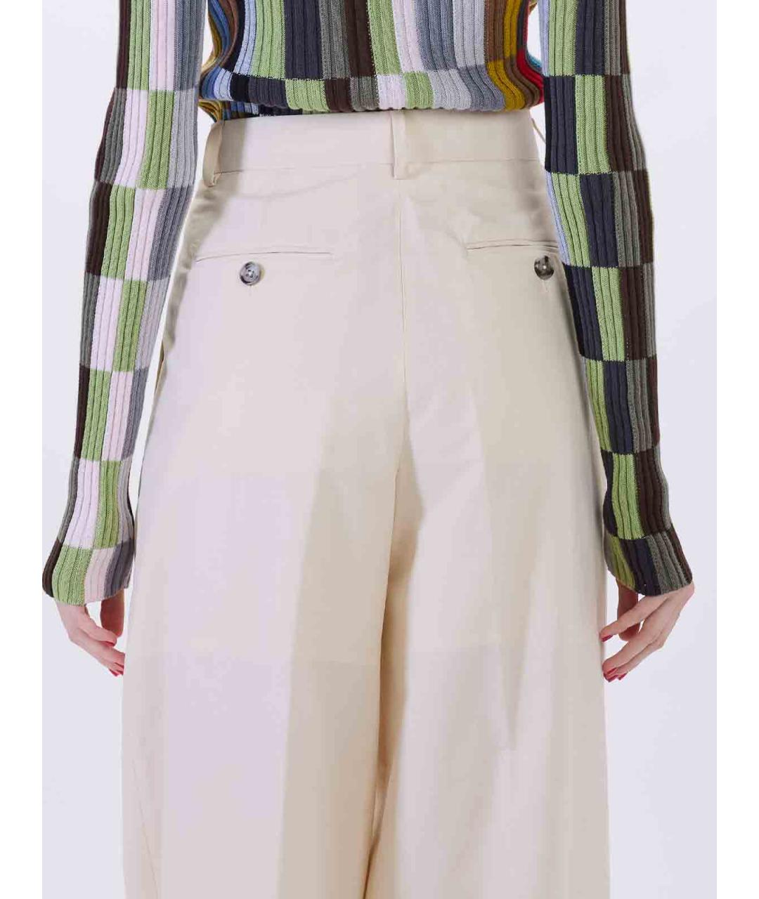 PAUL SMITH Бежевые хлопковые прямые брюки, фото 6