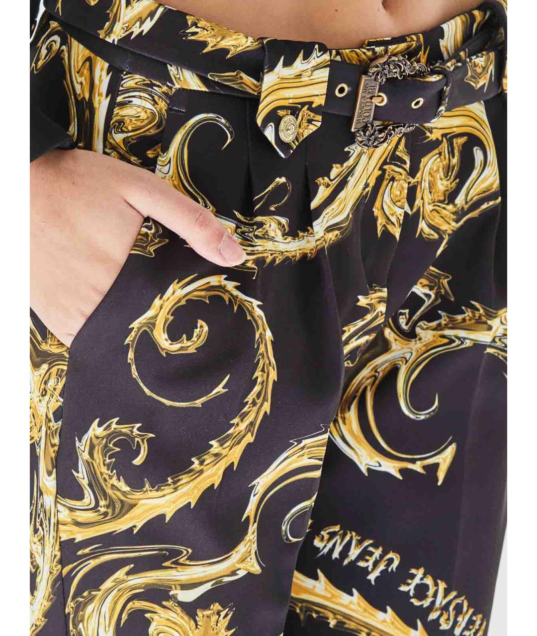 VERSACE JEANS COUTURE Черные хлопковые прямые джинсы, фото 5