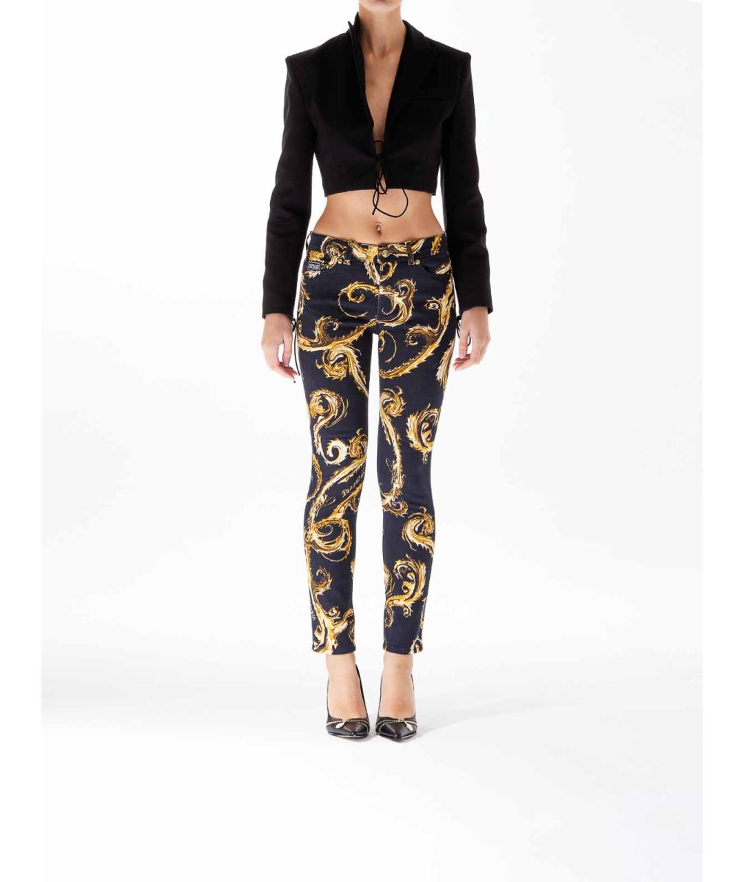 VERSACE JEANS COUTURE Черные хлопковые прямые джинсы, фото 2