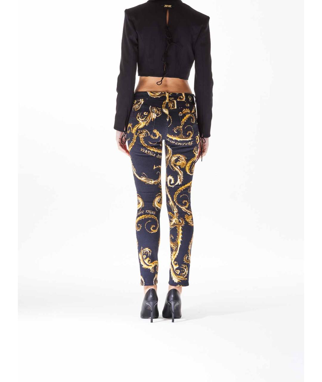 VERSACE JEANS COUTURE Черные хлопковые прямые джинсы, фото 4