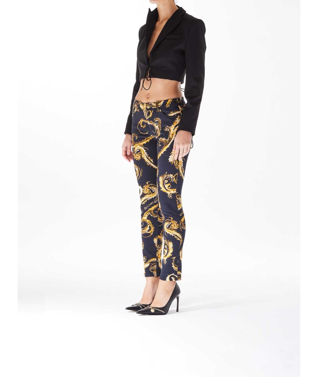 VERSACE JEANS COUTURE Черные хлопковые прямые джинсы, фото 3
