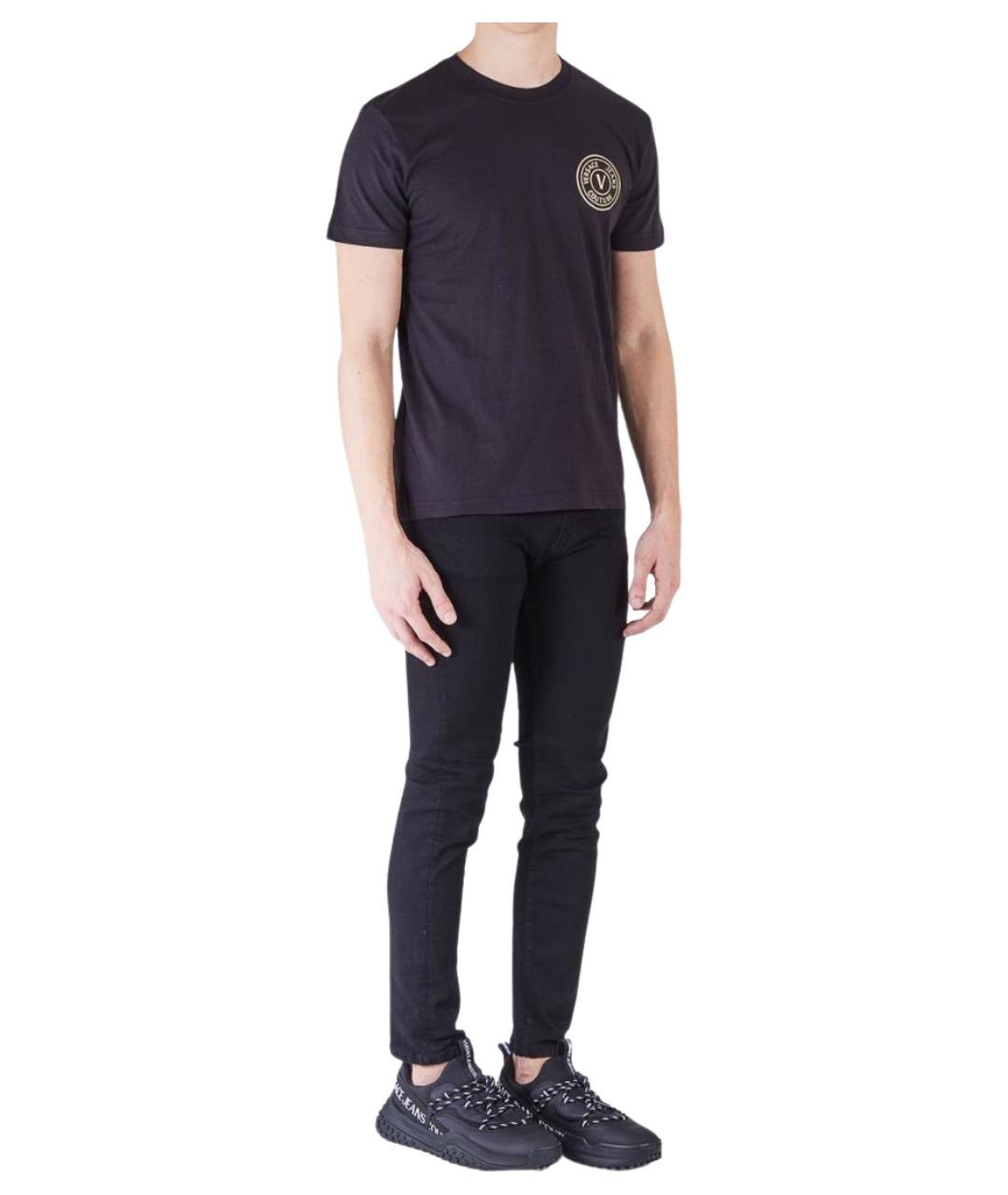 VERSACE JEANS COUTURE Черная хлопковая футболка, фото 3