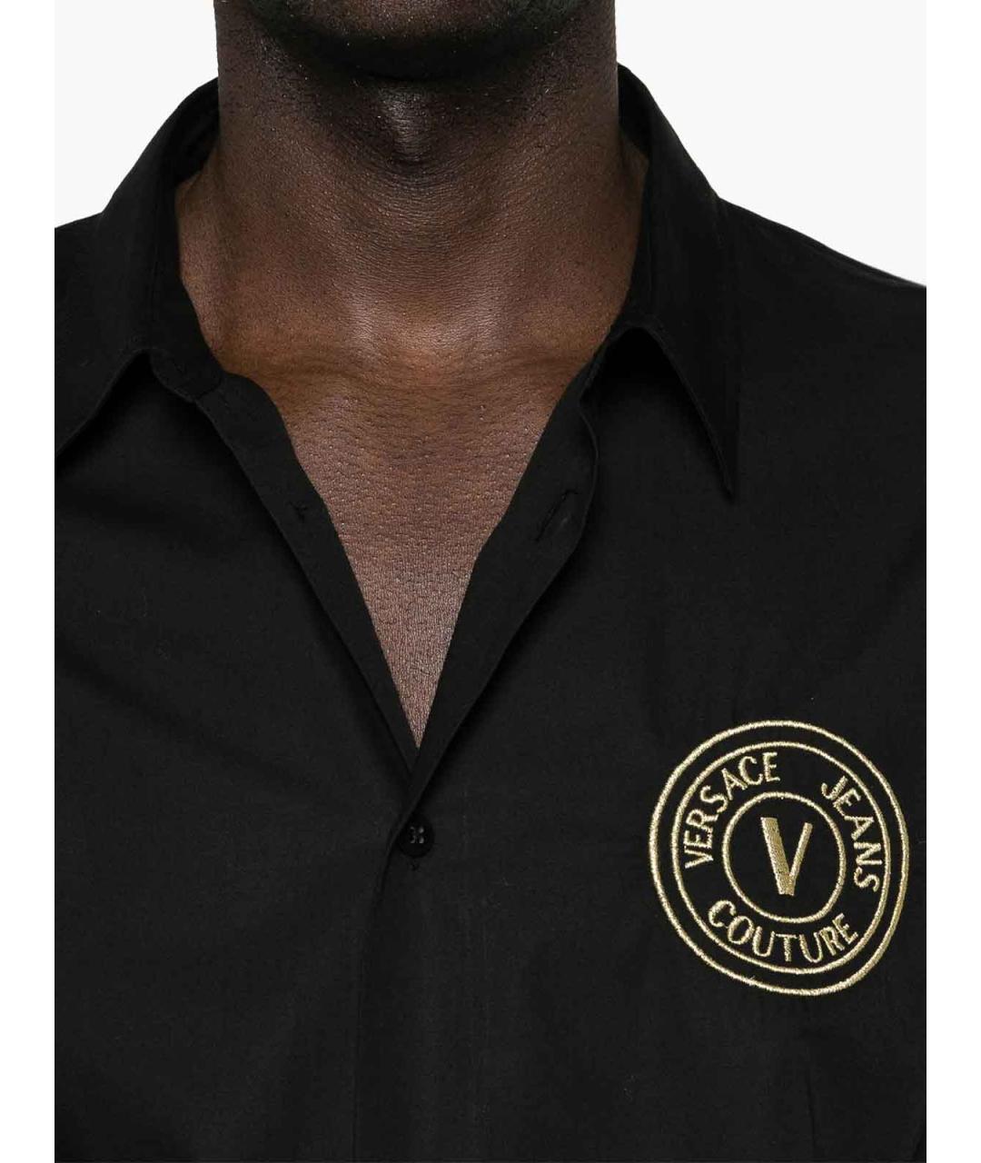 VERSACE JEANS COUTURE Черная хлопковая кэжуал рубашка, фото 3