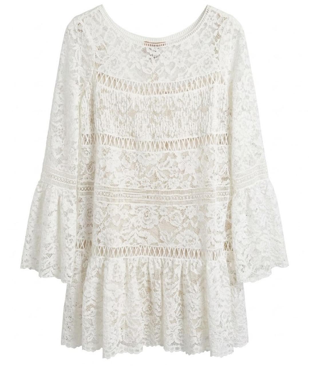 ERMANNO SCERVINO Белое кружевное повседневное платье, фото 1