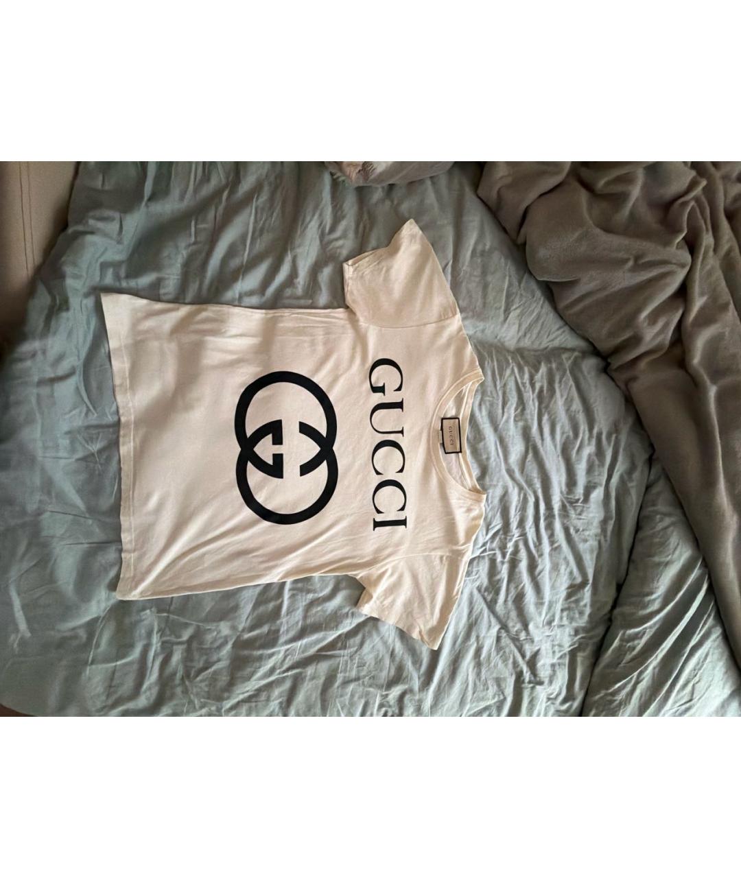 GUCCI Бежевая хлопковая футболка, фото 5