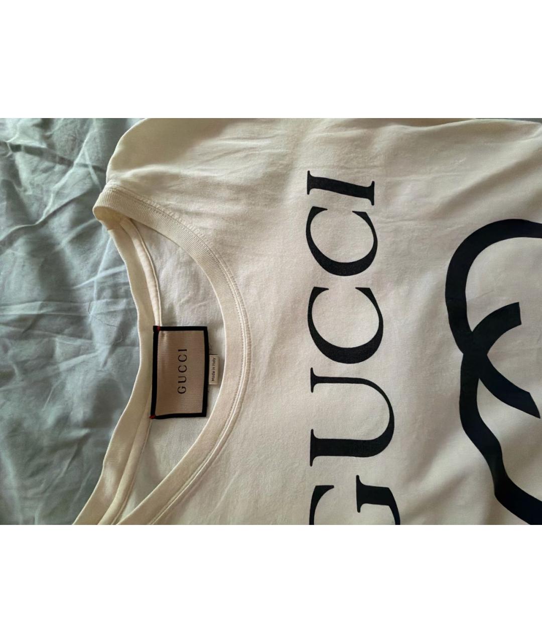GUCCI Бежевая хлопковая футболка, фото 3