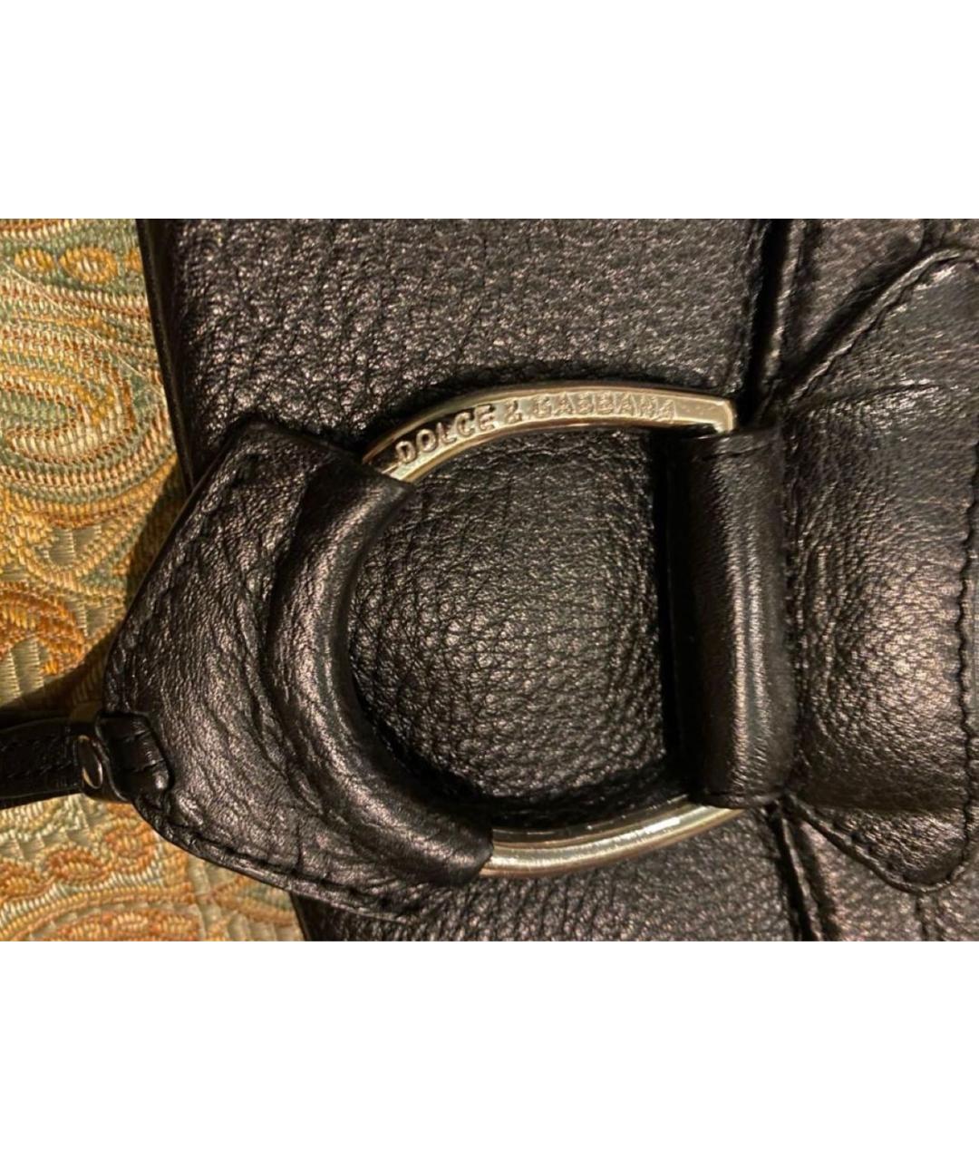 DOLCE&GABBANA Черная кожаная сумка через плечо, фото 6