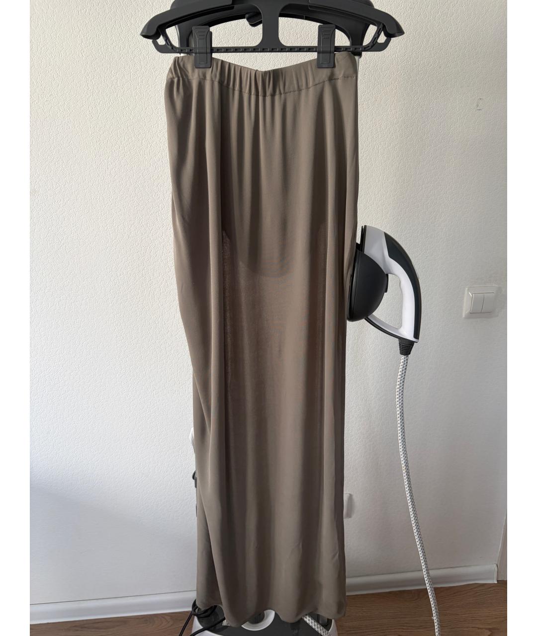 DION LEE Хаки вискозная юбка миди, фото 4