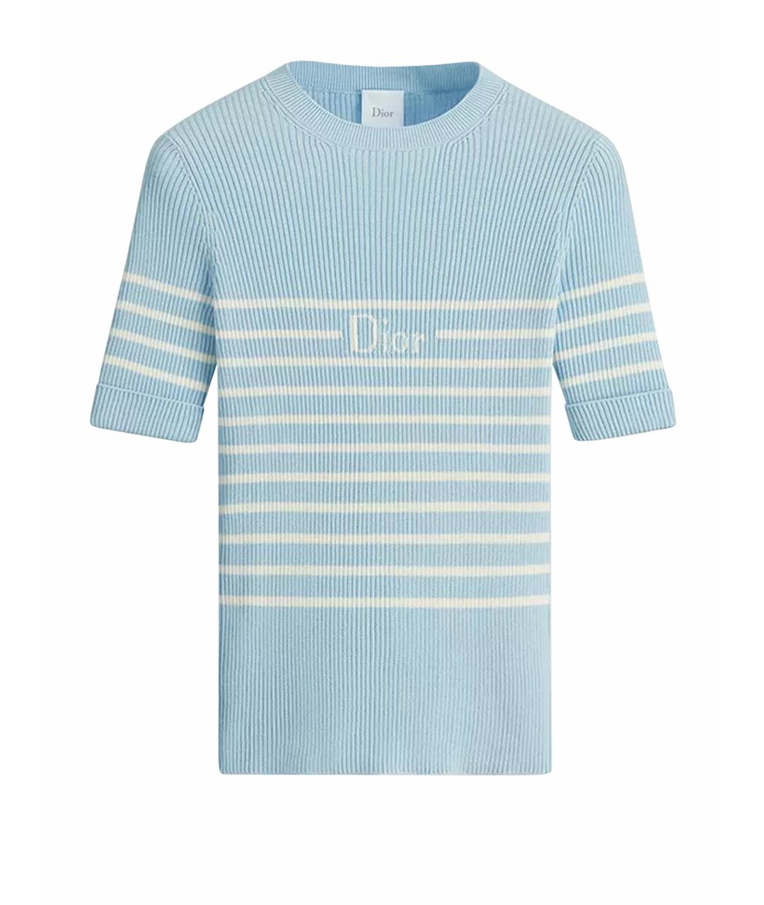 CHRISTIAN DIOR Голубой хлопковый джемпер / свитер, фото 1