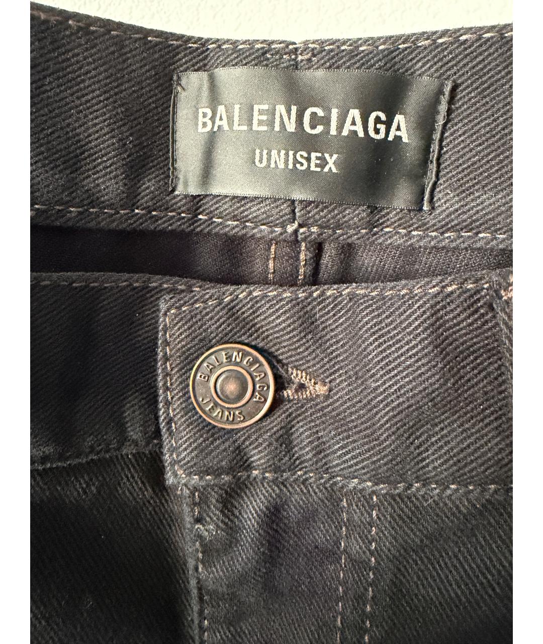 BALENCIAGA Черные хлопковые прямые джинсы, фото 6