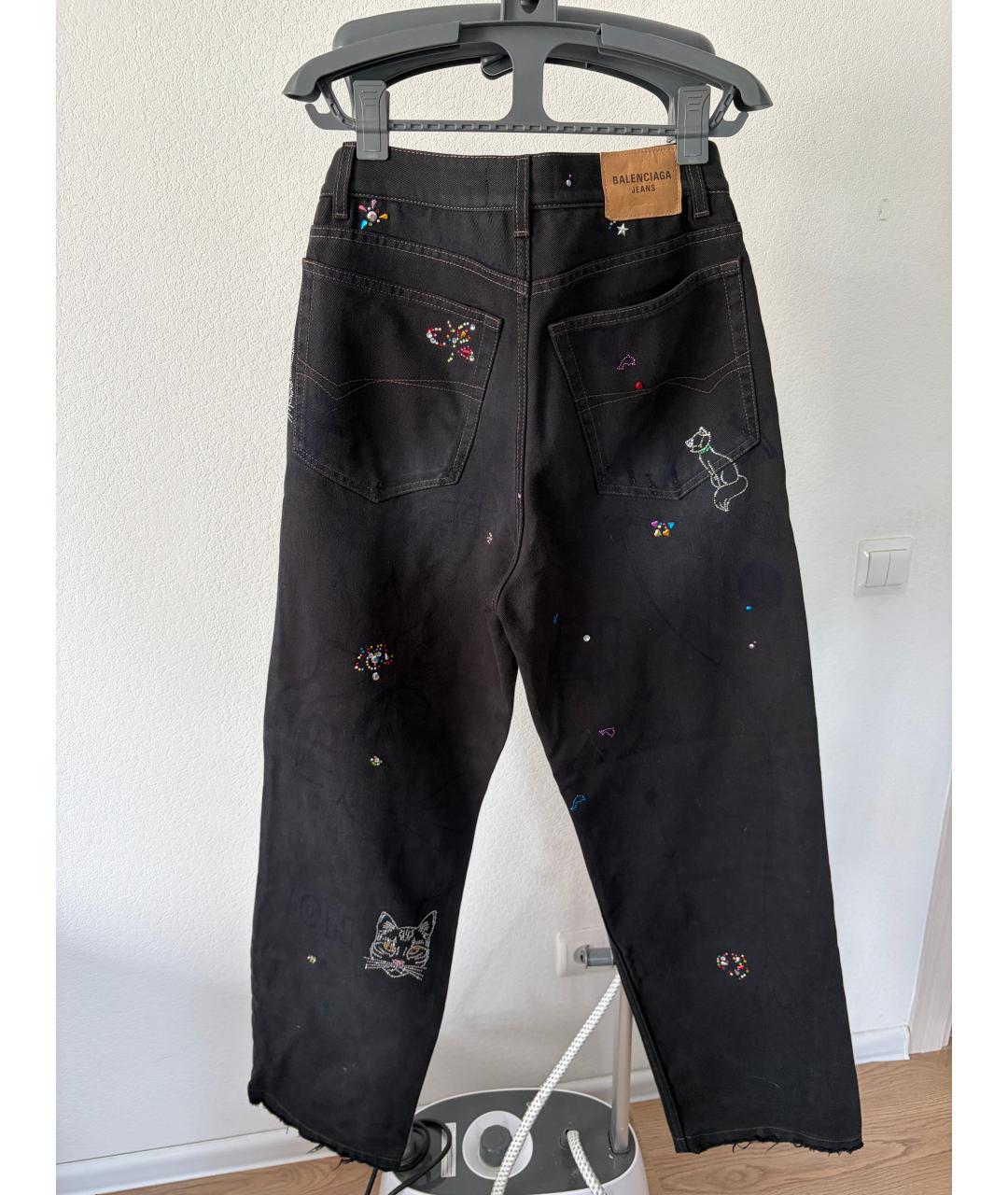 BALENCIAGA Черные хлопковые прямые джинсы, фото 4