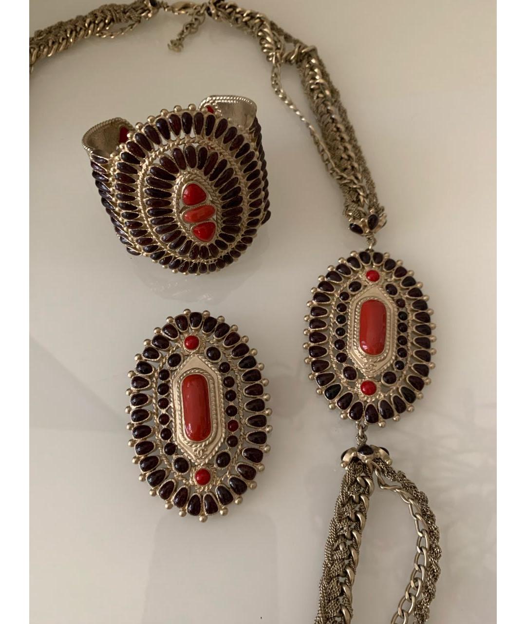 CHANEL Бордовая металлическая булавка / брошь, фото 7