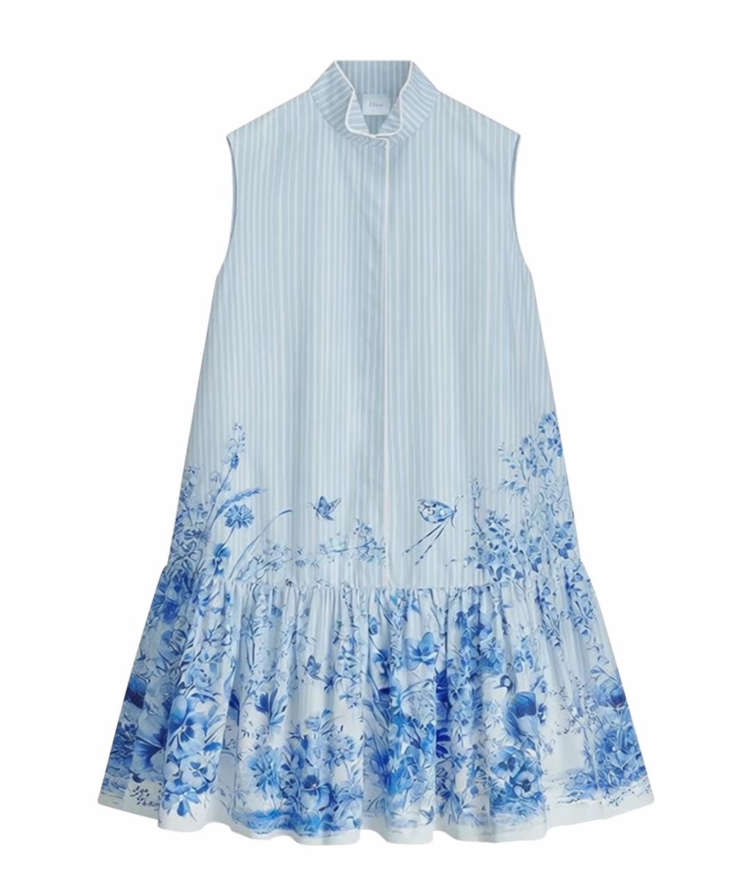CHRISTIAN DIOR Голубое хлопковое повседневное платье, фото 1