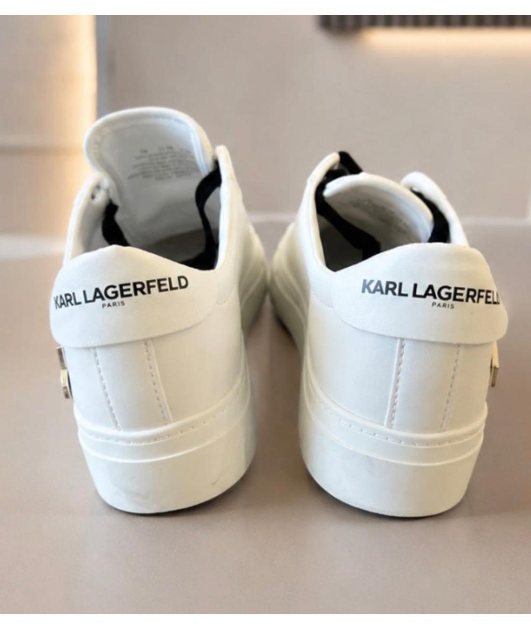 KARL LAGERFELD Белые кеды из искусственной кожи, фото 3