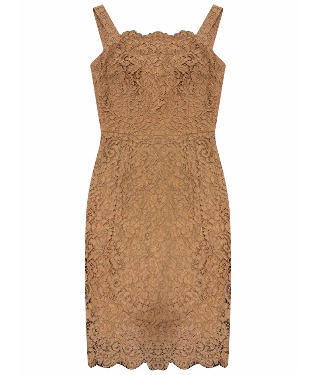 DOLCE&GABBANA Бежевое коктейльное платье, фото 1