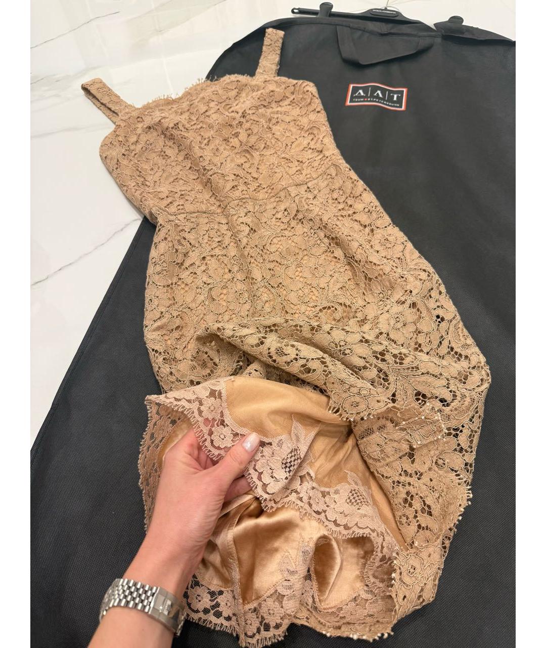 DOLCE&GABBANA Бежевое коктейльное платье, фото 2