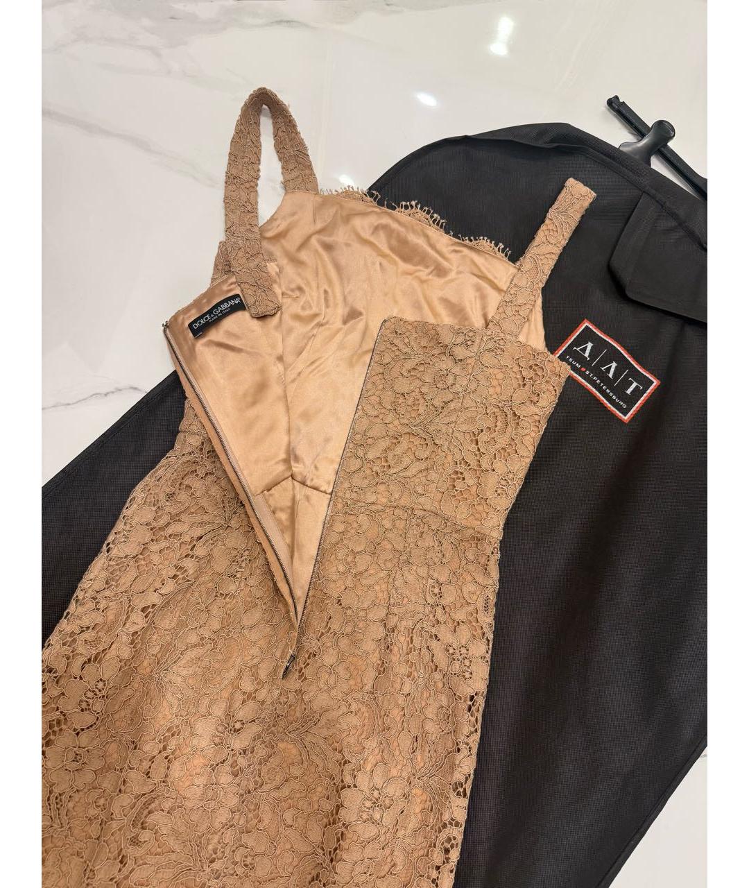 DOLCE&GABBANA Бежевое коктейльное платье, фото 5