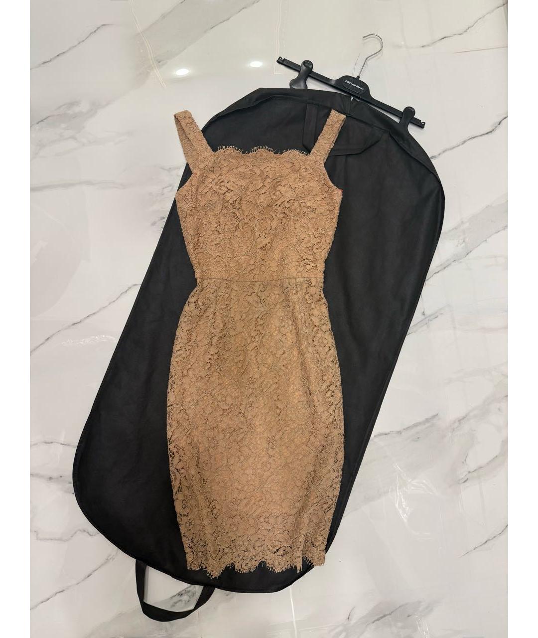 DOLCE&GABBANA Бежевое коктейльное платье, фото 6