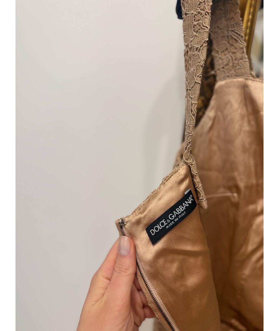 DOLCE&GABBANA Бежевое коктейльное платье, фото 8