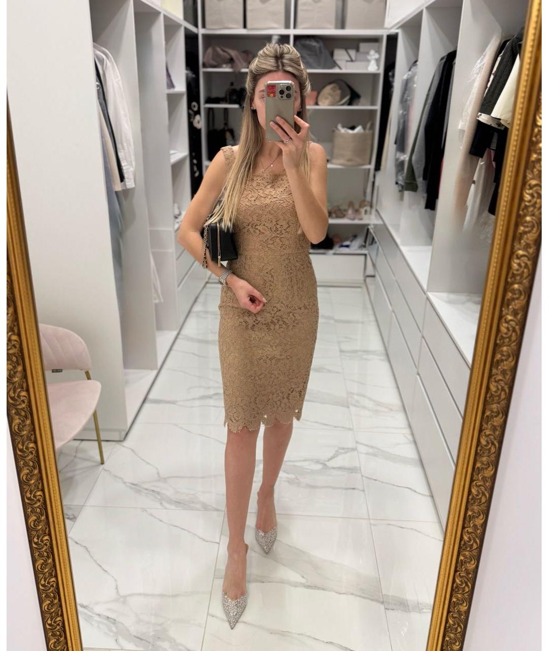 DOLCE&GABBANA Бежевое коктейльное платье, фото 3