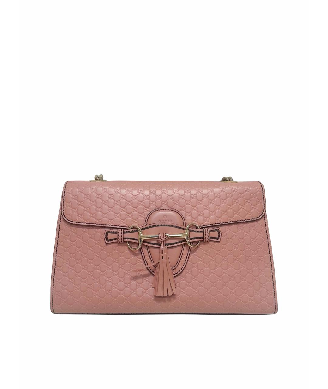 GUCCI Розовая кожаная сумка через плечо, фото 1