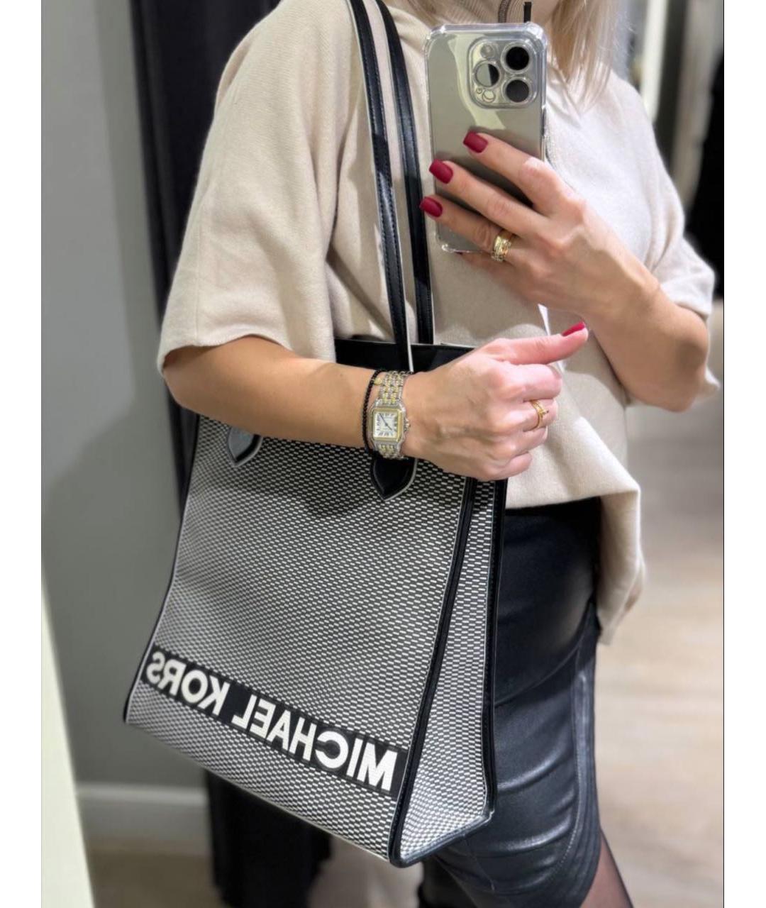 MICHAEL KORS Серая сумка тоут, фото 3