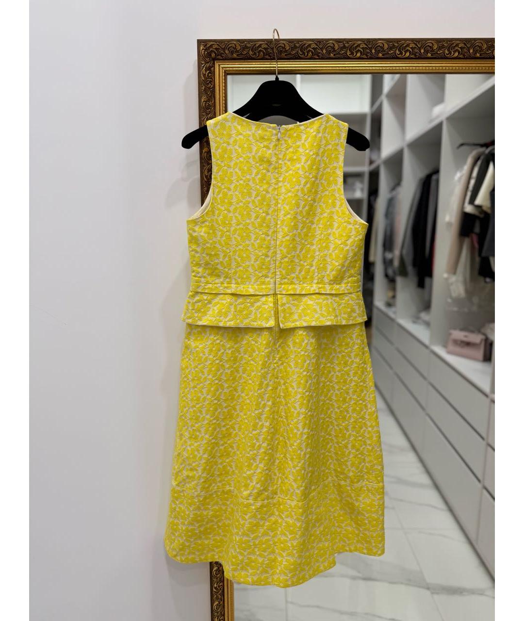 JIL SANDER Желтое хлопковое повседневное платье, фото 5