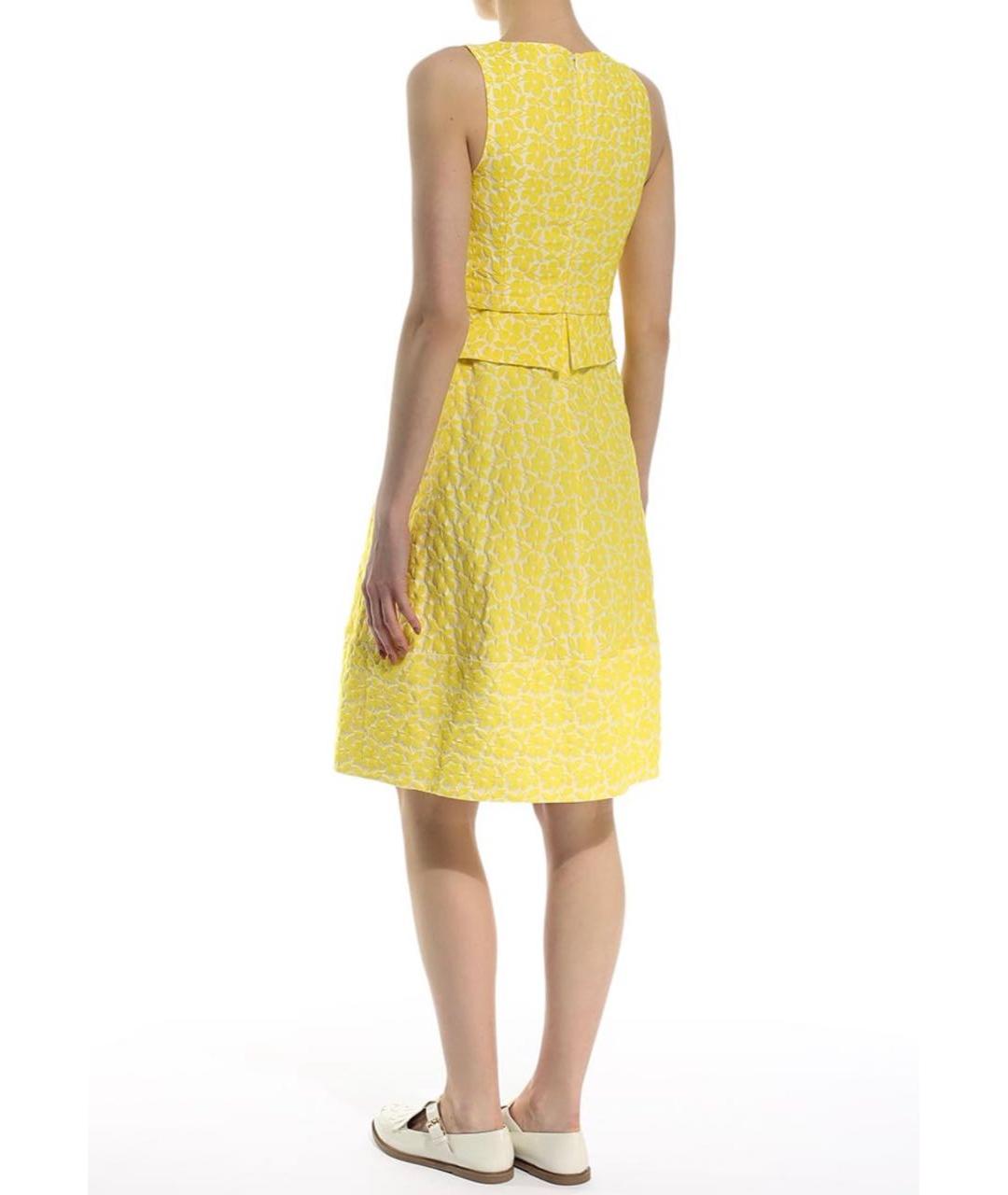 JIL SANDER Желтое хлопковое повседневное платье, фото 3