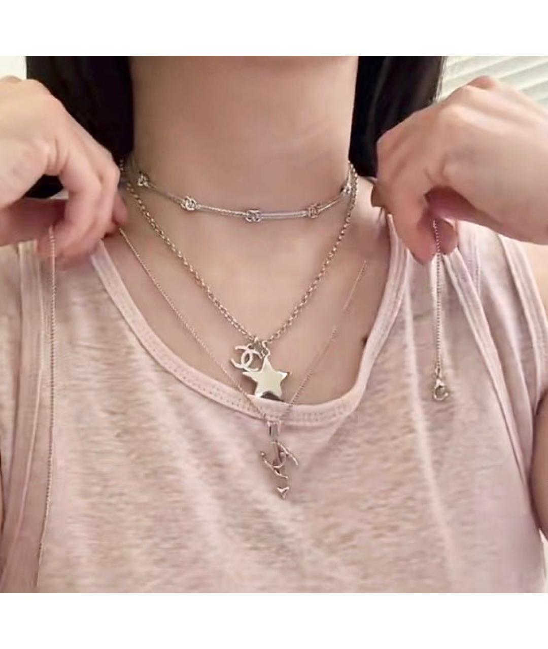CHANEL Серебряное металлическое колье, фото 6