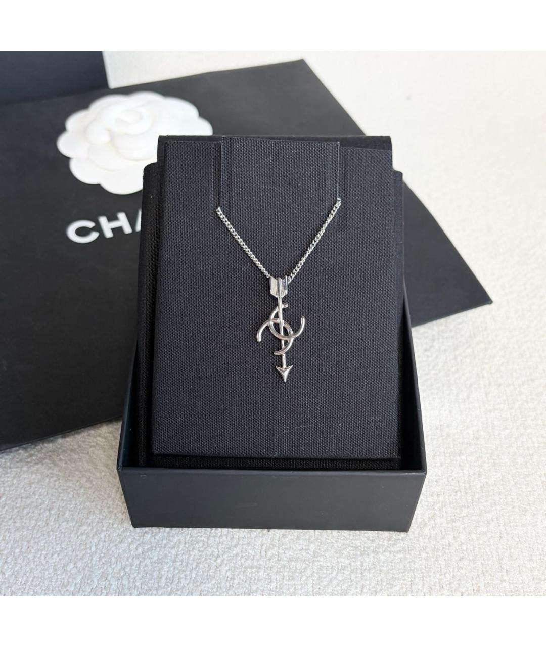 CHANEL Серебряное металлическое колье, фото 7