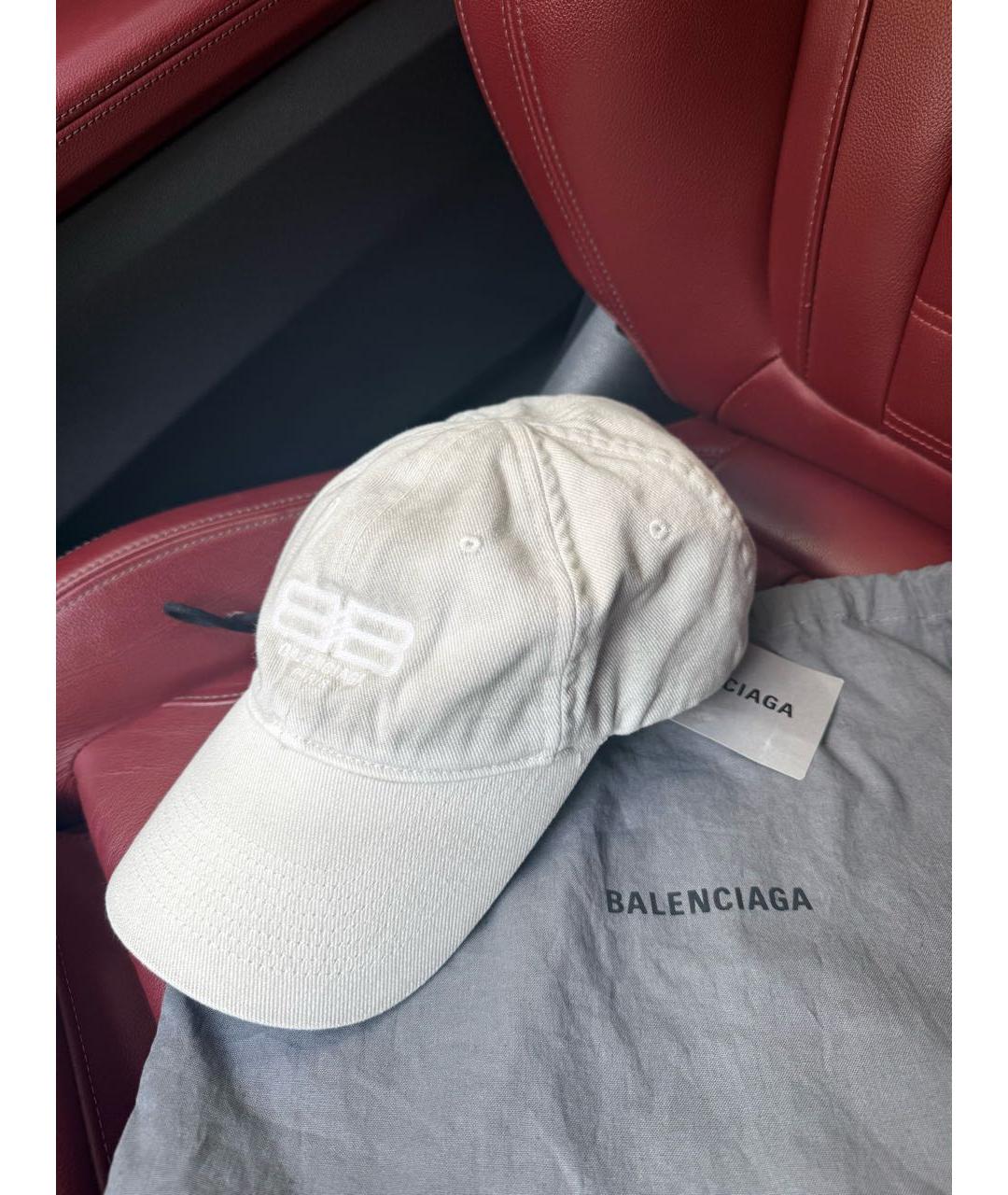 BALENCIAGA Белая хлопковая кепка, фото 4