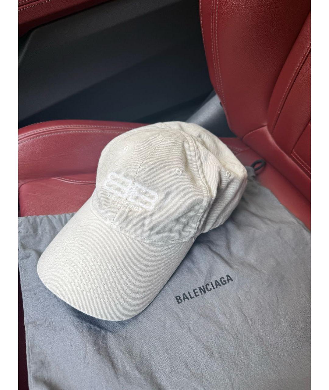 BALENCIAGA Белая хлопковая кепка, фото 2