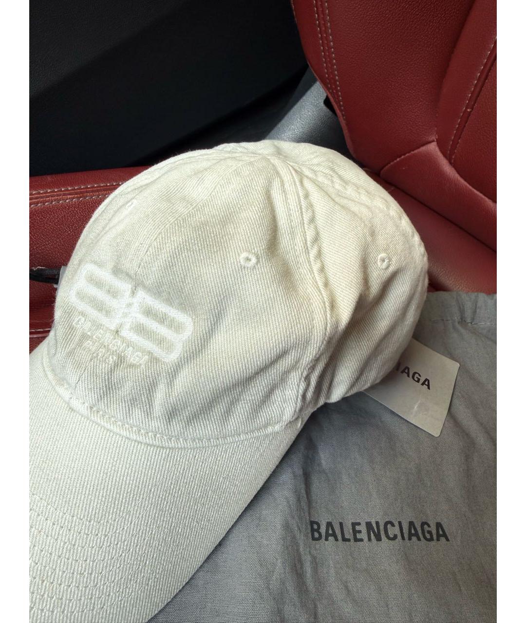 BALENCIAGA Белая хлопковая кепка, фото 5