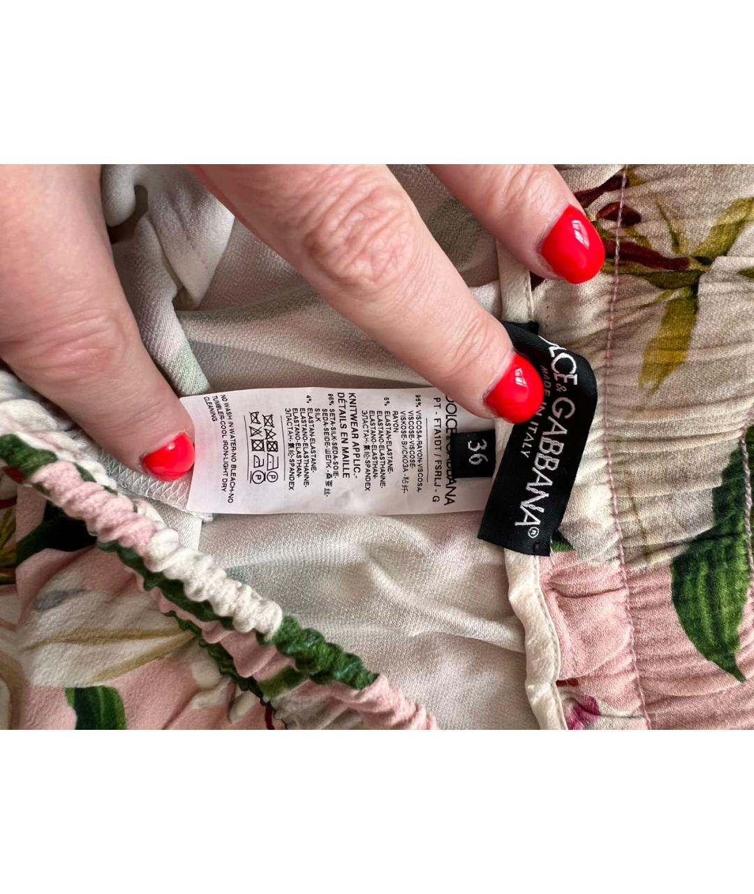DOLCE&GABBANA Мульти шелковые спортивные брюки и шорты, фото 3