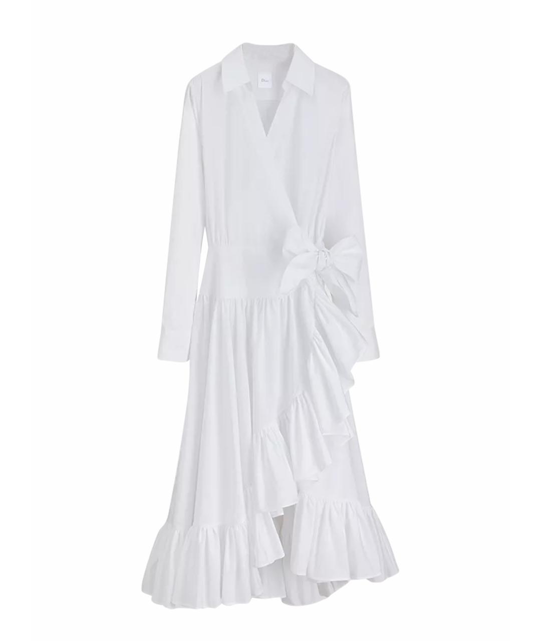 CHRISTIAN DIOR Белое хлопковое повседневное платье, фото 4