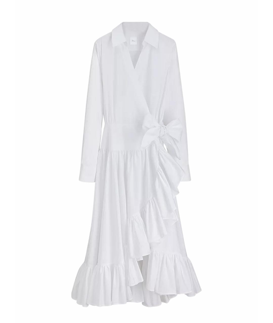CHRISTIAN DIOR Белое хлопковое повседневное платье, фото 1