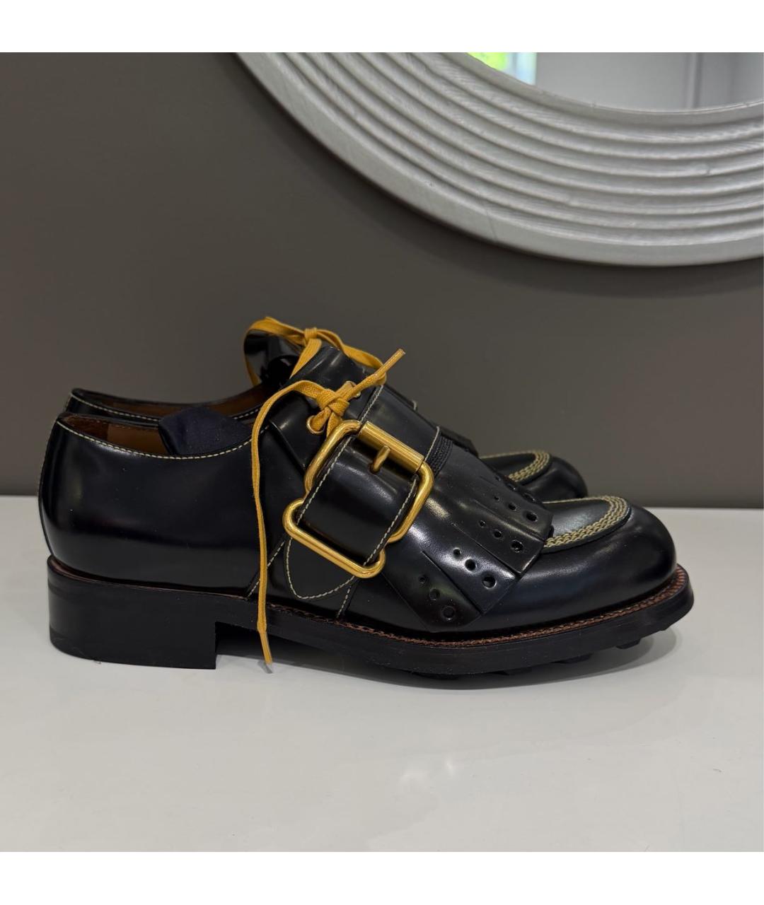 PRADA Черные кожаные брогги и оксфорды, фото 6