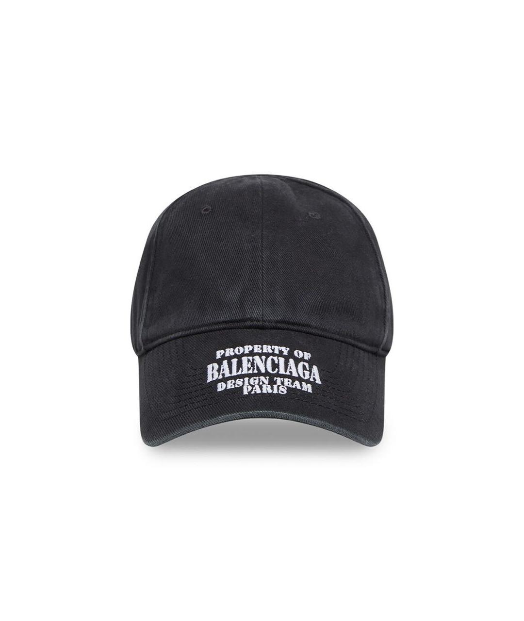 BALENCIAGA Антрацитовая хлопковая кепка, фото 2
