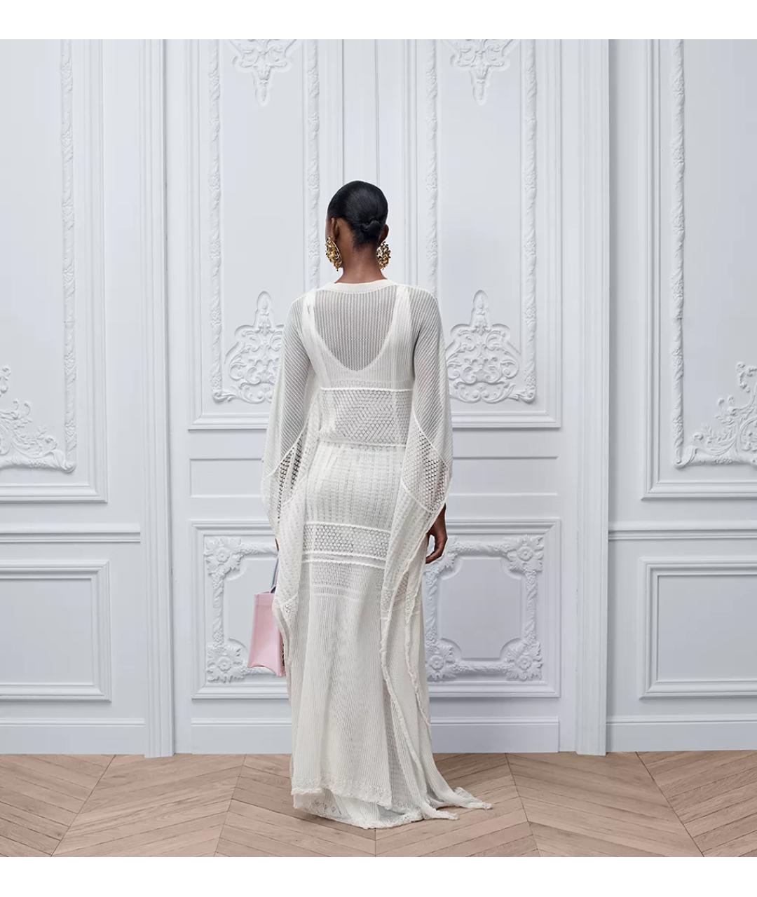 CHRISTIAN DIOR Белое вискозное повседневное платье, фото 3