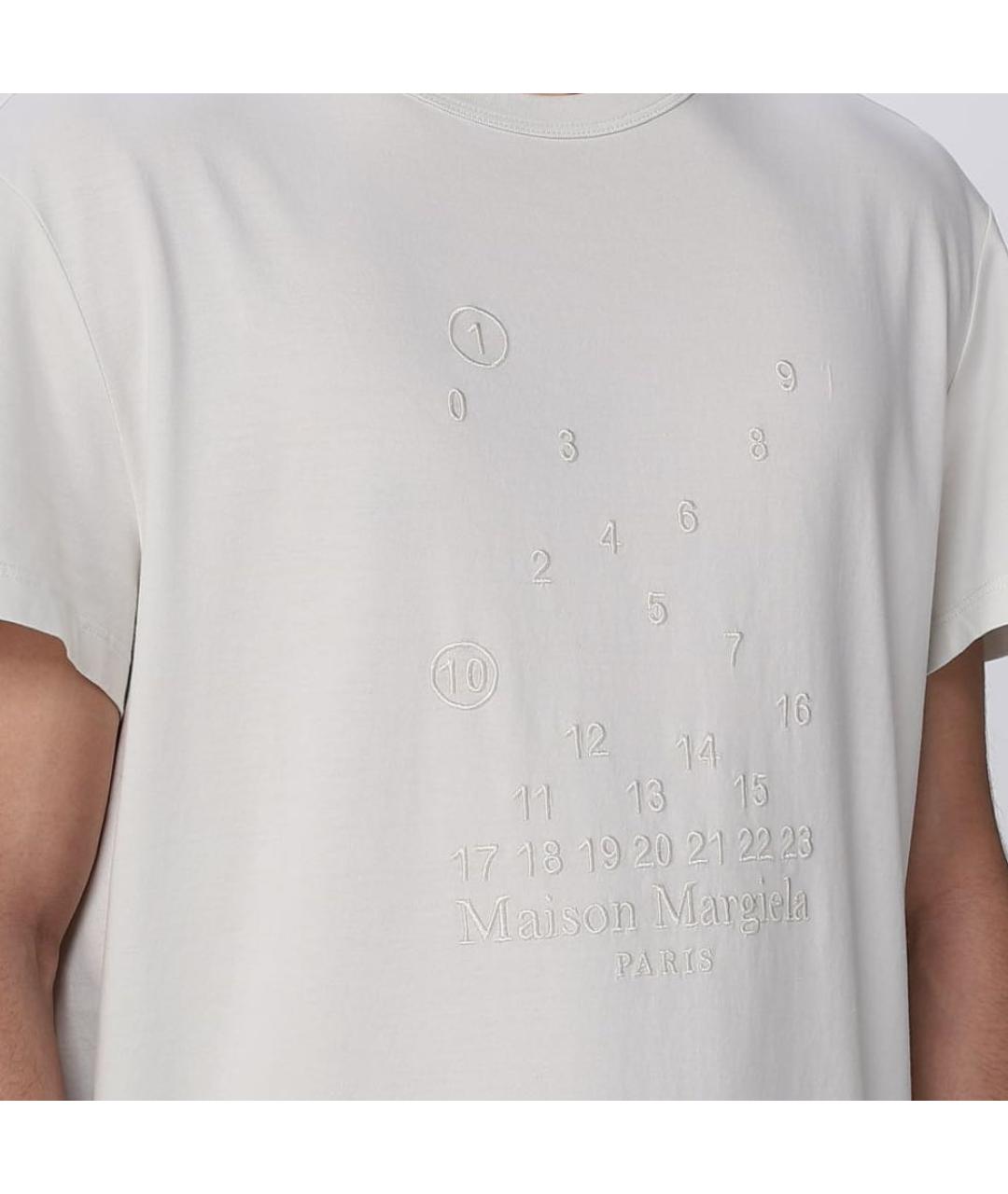 MAISON MARGIELA Бежевая хлопковая футболка, фото 7