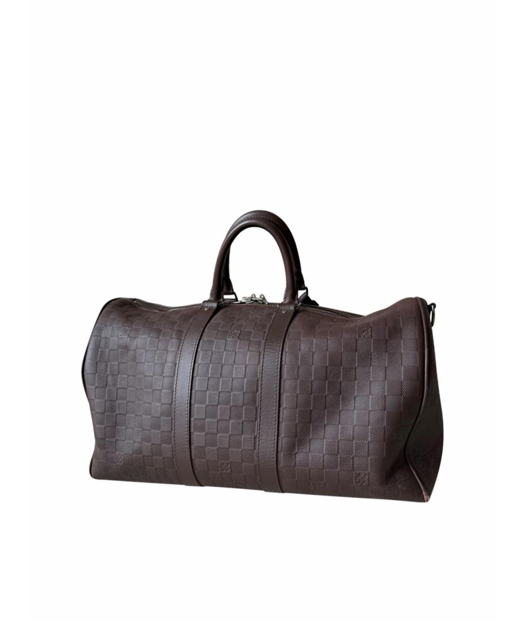 LOUIS VUITTON Коричневая кожаная дорожная/спортивная сумка, фото 1