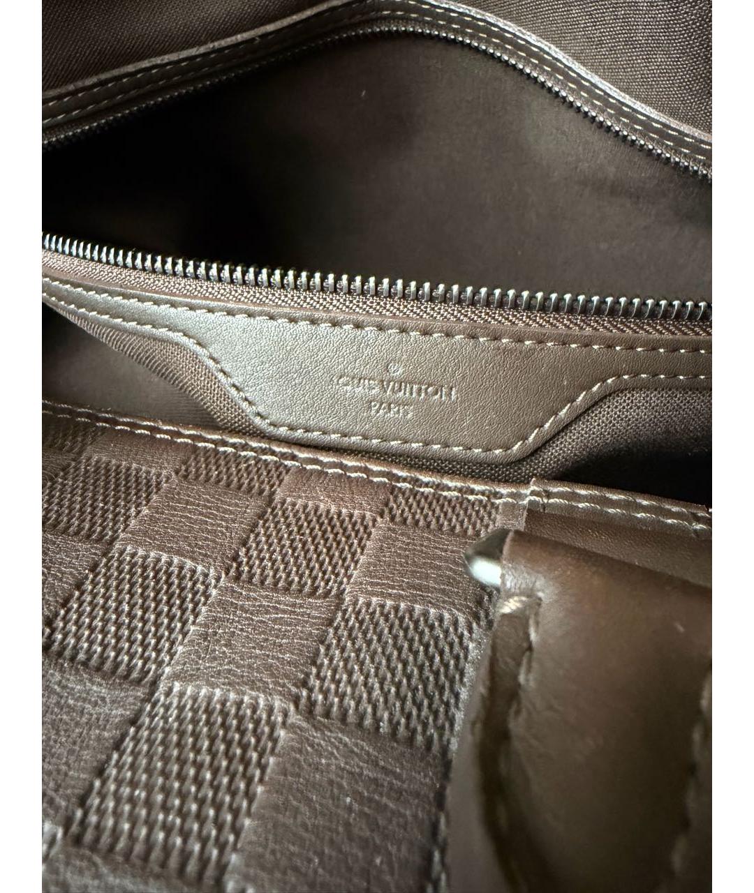 LOUIS VUITTON Коричневая кожаная дорожная/спортивная сумка, фото 8