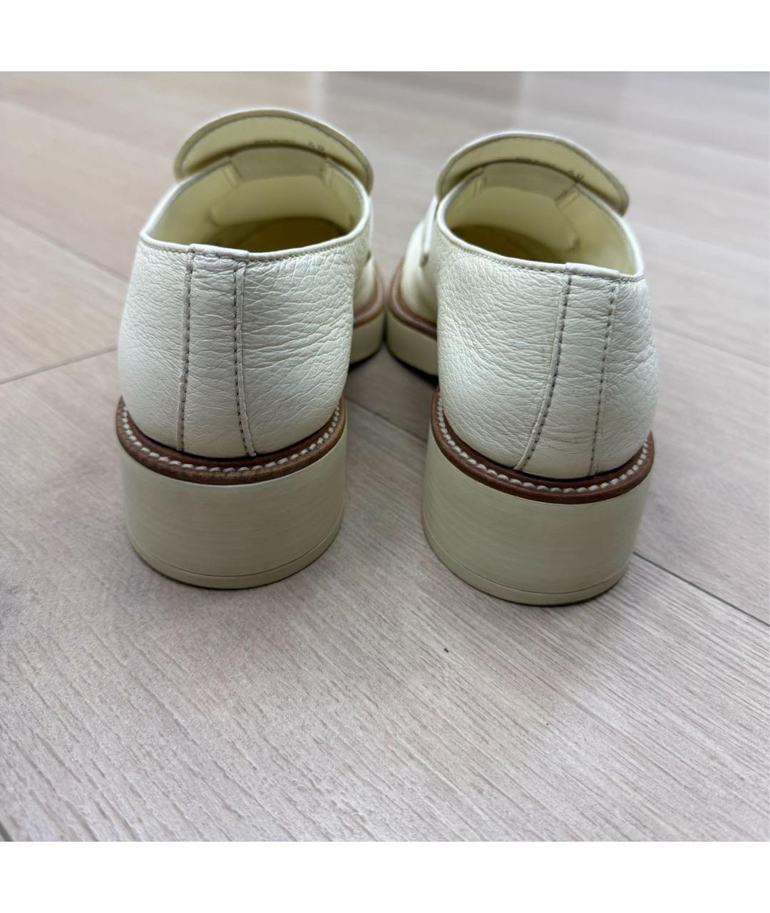 PRADA Белые кожаные лоферы, фото 4